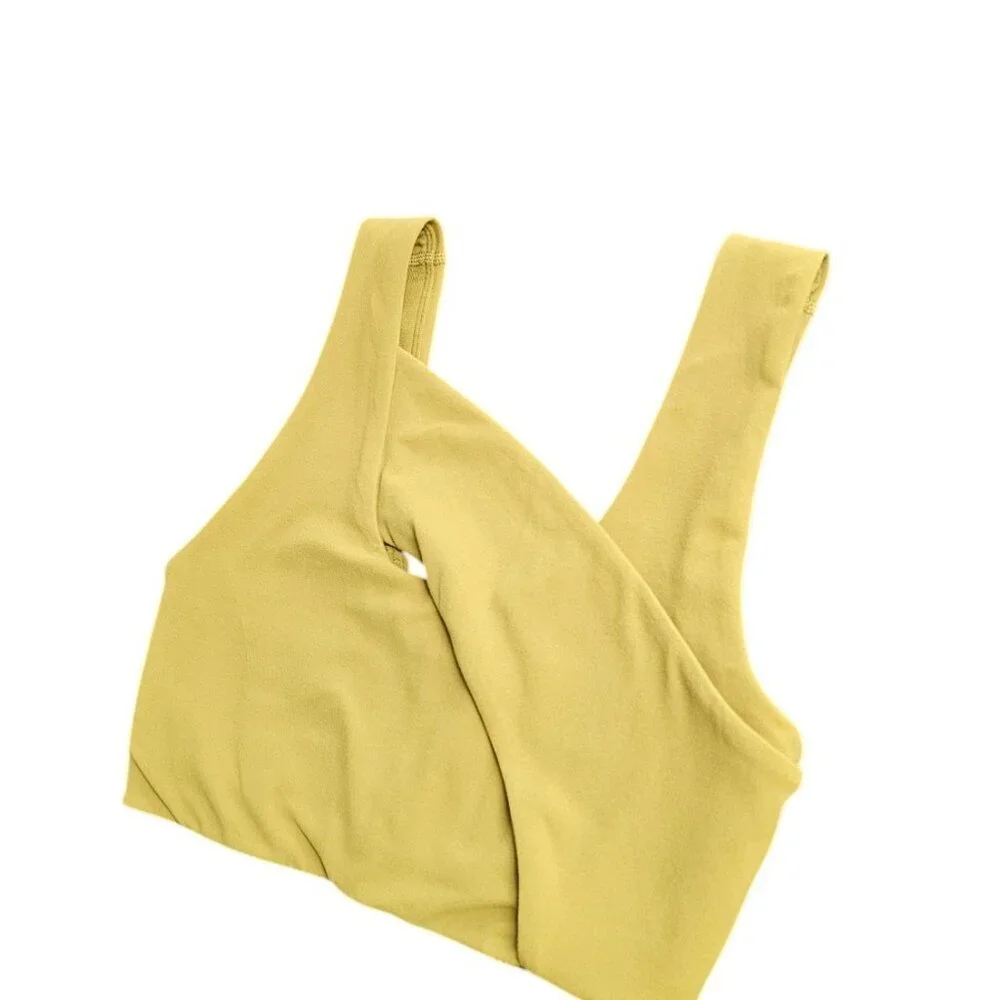 Lululemon Nulu Cross-Front Yoga Bra, Light Support, Auric Gold, Sports Bra, Sz 2 - Picture 6 of 6